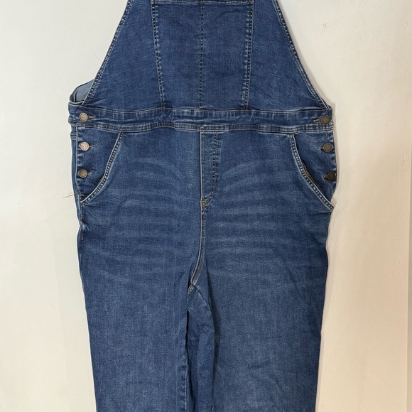 Universal Standard Denim Bib Overall Straight Jeans Size 18 / 20 Stretch Casual - Picture 5 of 11
